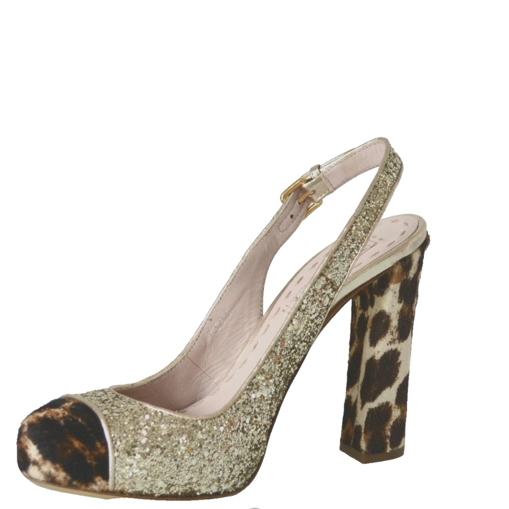 New Authentic Miu Miu Glitter Pony Hair Pumps Shoes